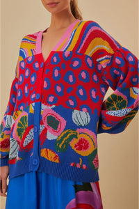Cardigan à Imprimés mixtes en coton - Multicolore