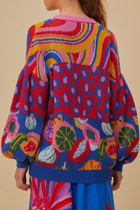 Cardigan à Imprimés mixtes en coton - Multicolore
