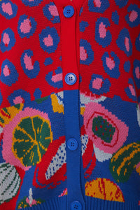Cardigan à Imprimés mixtes en coton - Multicolore