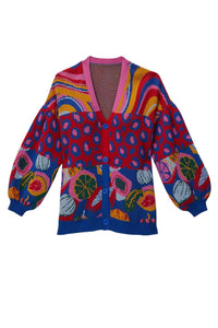 Cardigan à Imprimés mixtes en coton - Multicolore