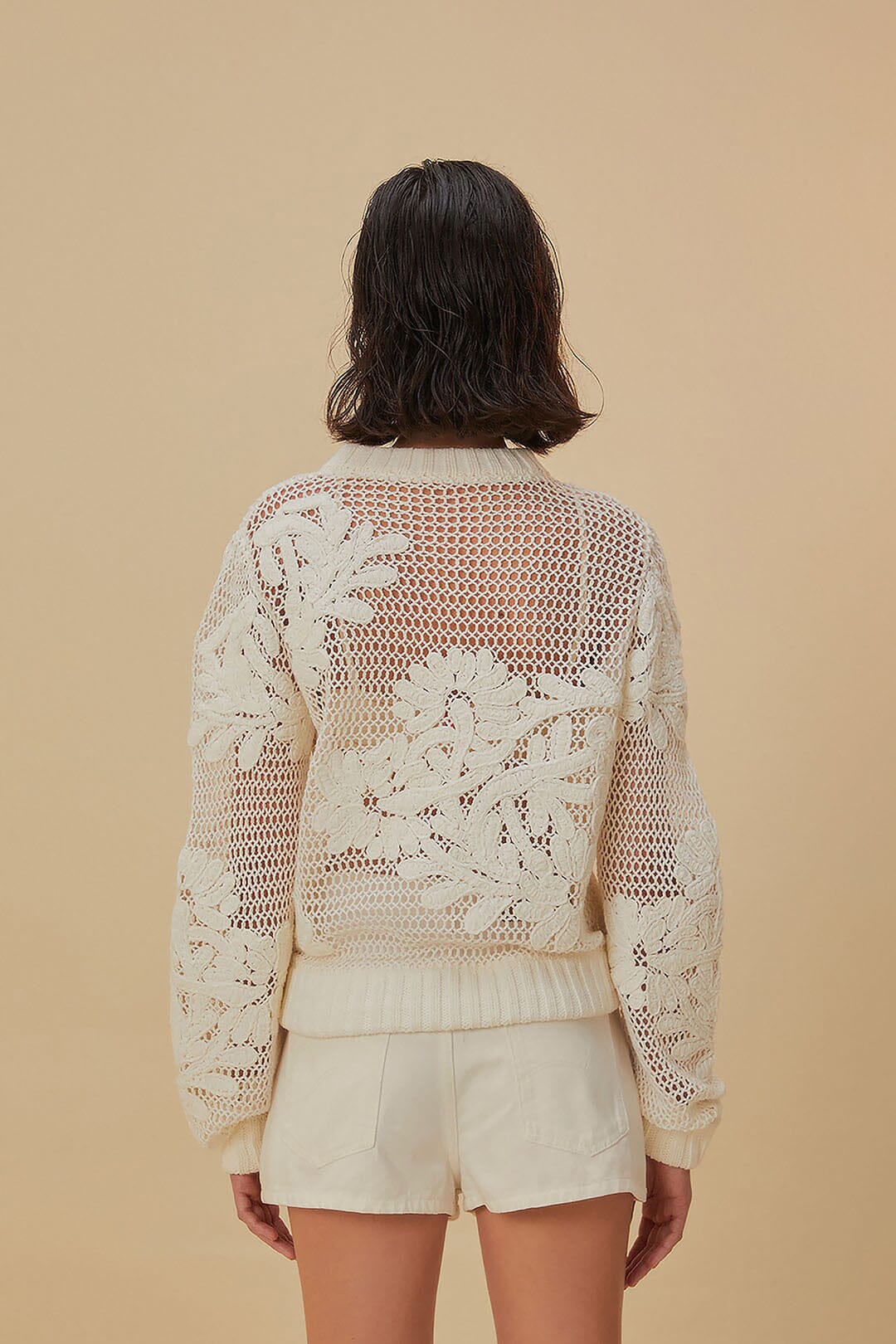 Pull Brodé en maille de coton - Blanc