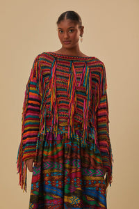 Pull en maille à rayures - Multicolore