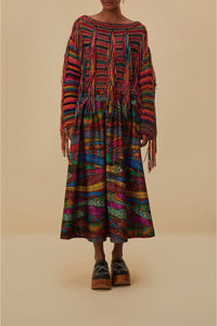 Pull en maille à rayures - Multicolore