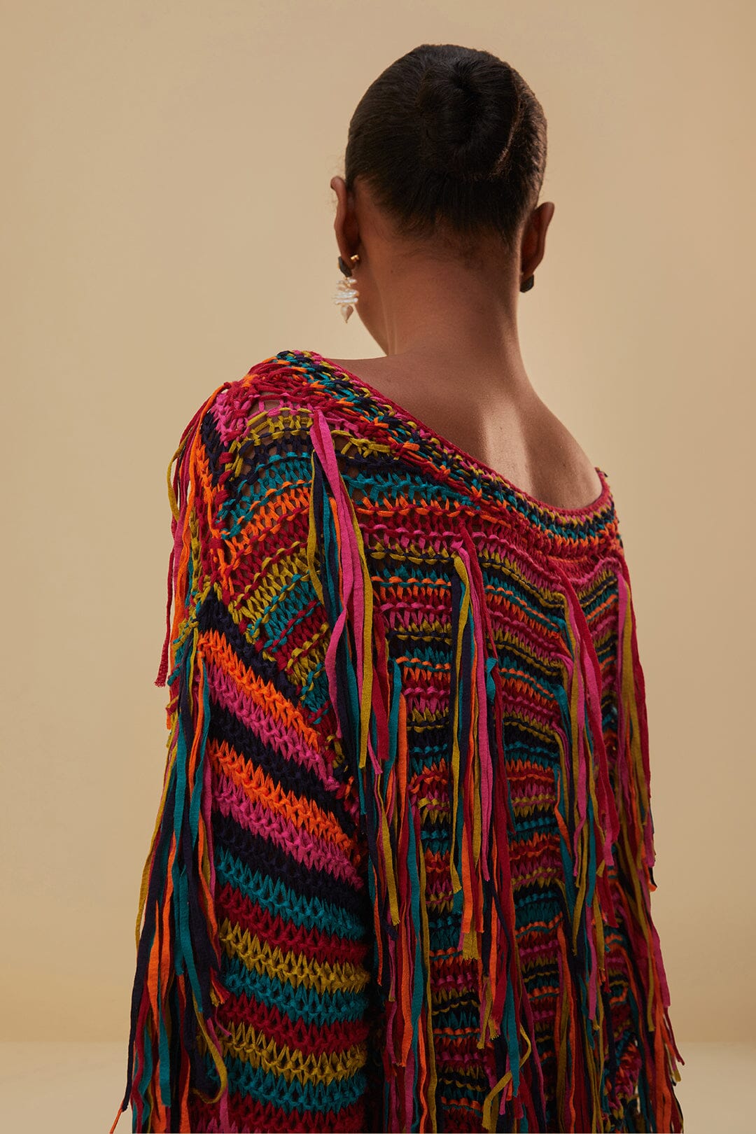 Pull en maille à rayures - Multicolore