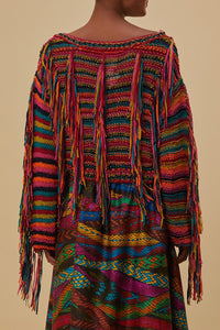 Pull en maille à rayures - Multicolore