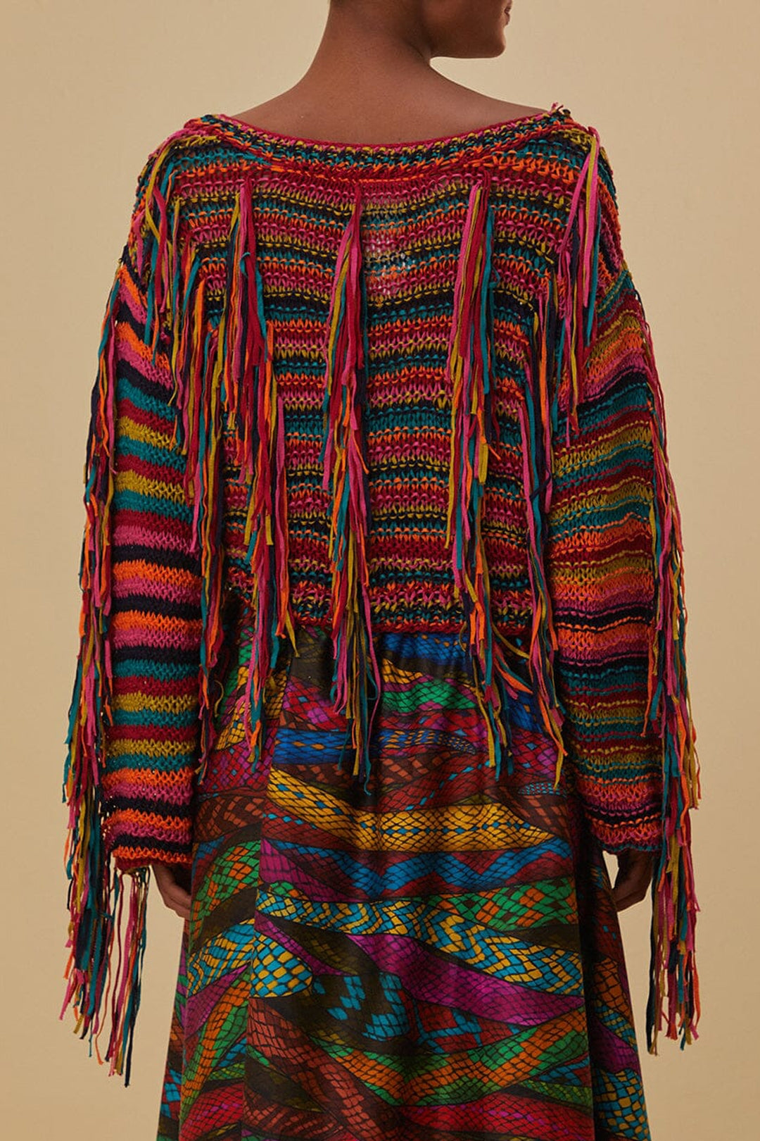 Pull en maille à rayures - Multicolore