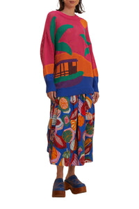 Pull Timbres d'Amazonie en maille de coton - Multicolore