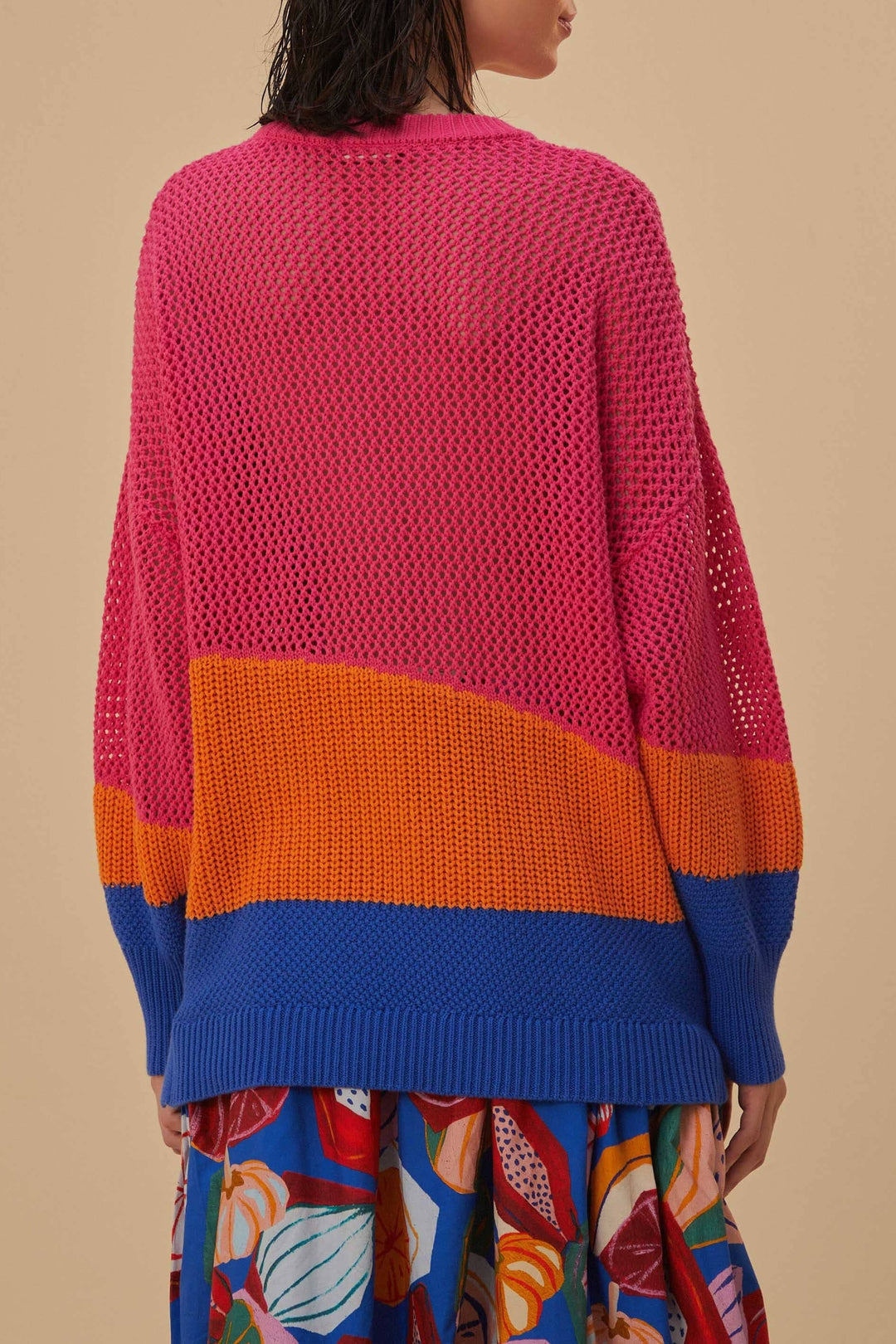 Pull Timbres d'Amazonie en maille de coton - Multicolore