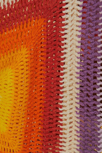 Kimono carré Sunset en crochet en coton - Multicolore