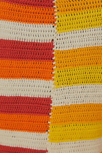 Pull Sunset Stripes en crochet en coton - Multicolore