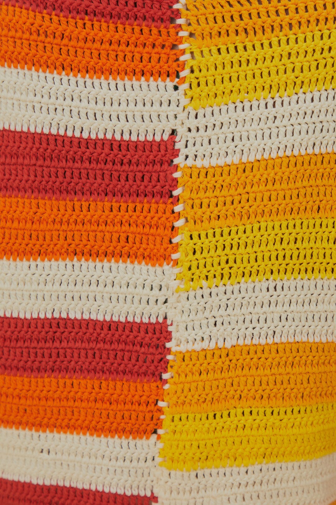 Pull Sunset Stripes en crochet en coton - Multicolore