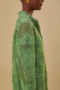 Chemise à manches longues en dentelle - Vert