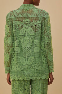 Chemise à manches longues en dentelle - Vert