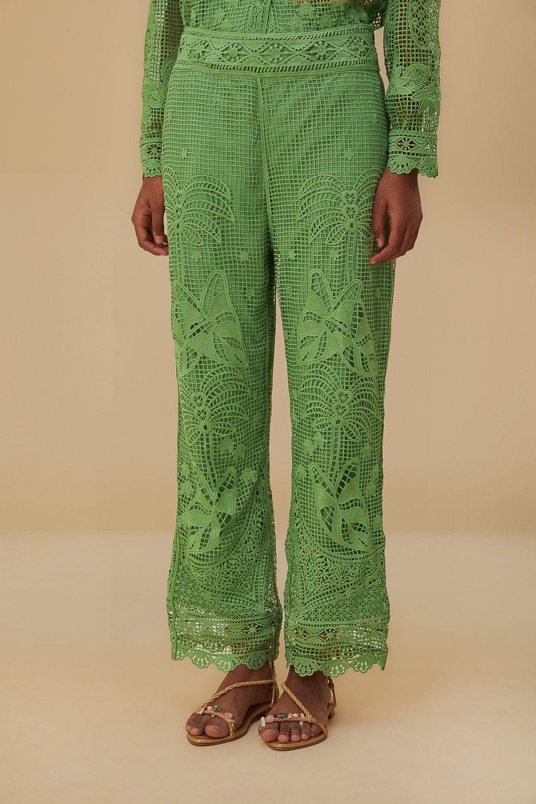 Pantalon en dentelle - Vert