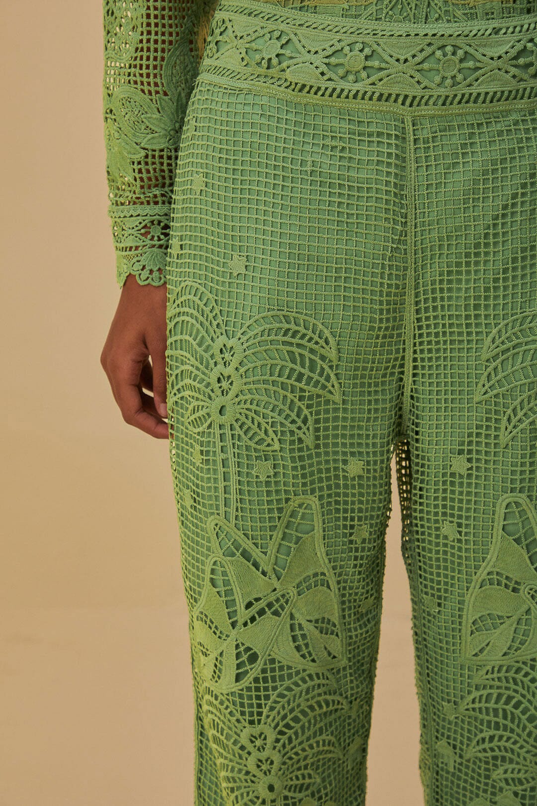 Pantalon en dentelle - Vert