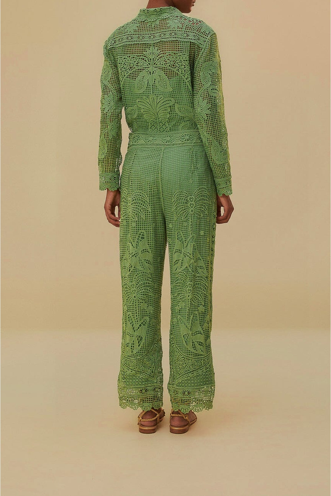 Pantalon en dentelle - Vert