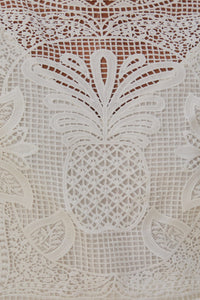 Blouse à manches courtes en dentelle - Blanc