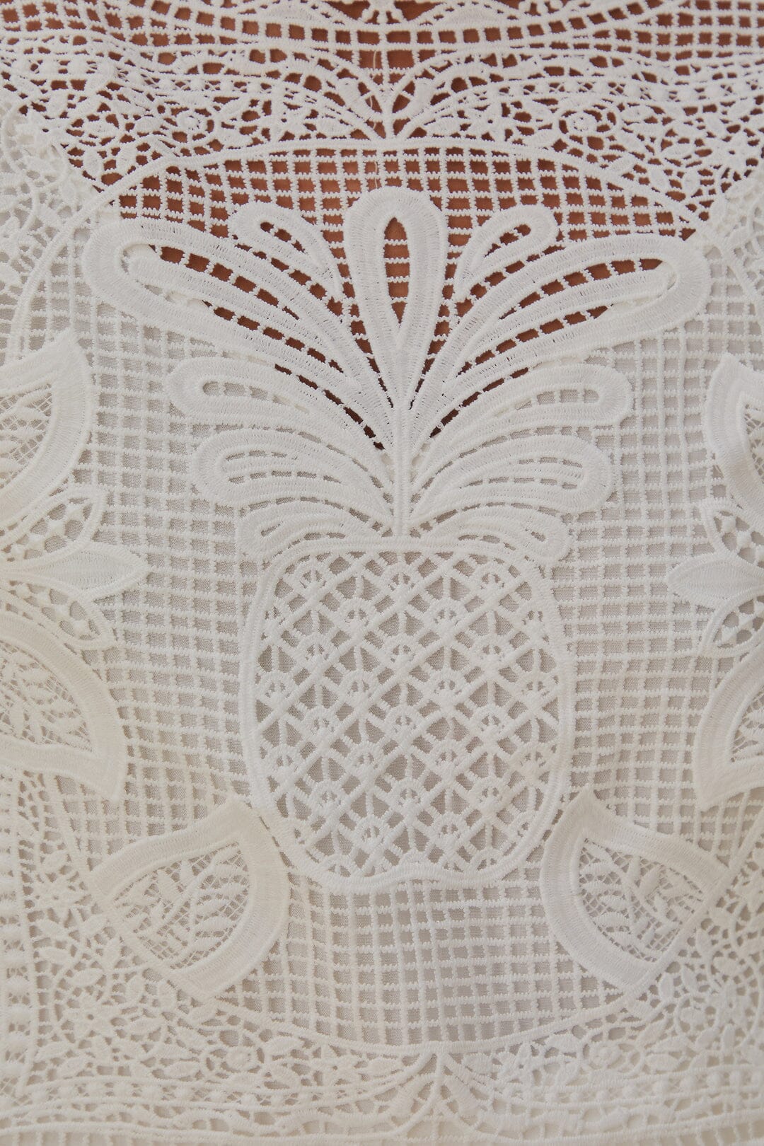 Blouse à manches courtes en dentelle - Blanc