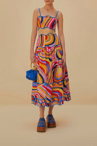 Top court Multicolor Waves en coton - Multicolore