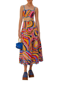 Top court Multicolor Waves en coton - Multicolore