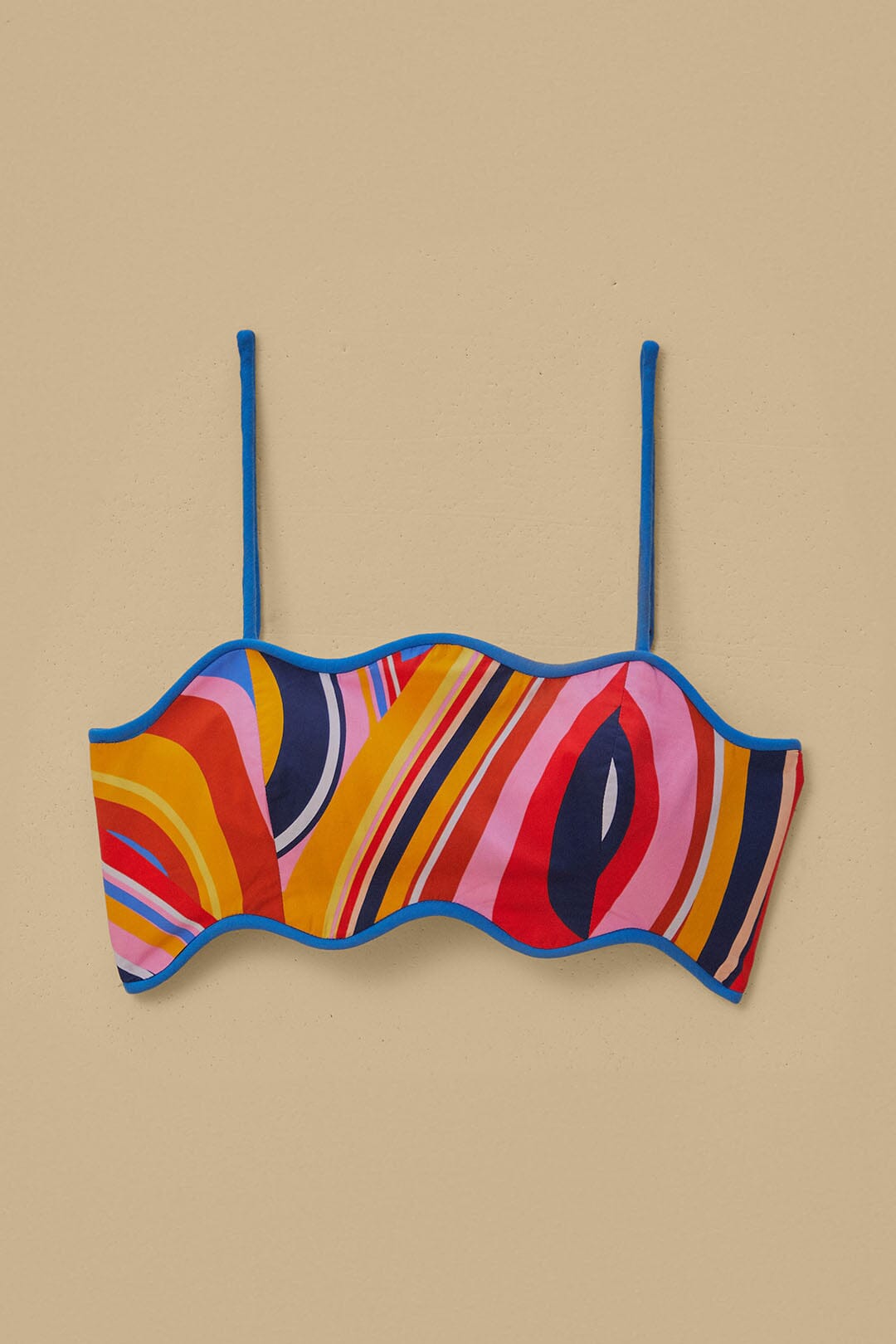 Top court Multicolor Waves en coton - Multicolore