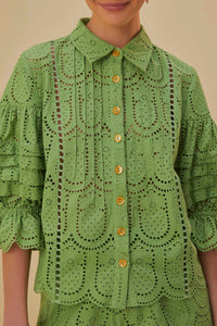 Blouse Ananas à œillets en coton - Vert