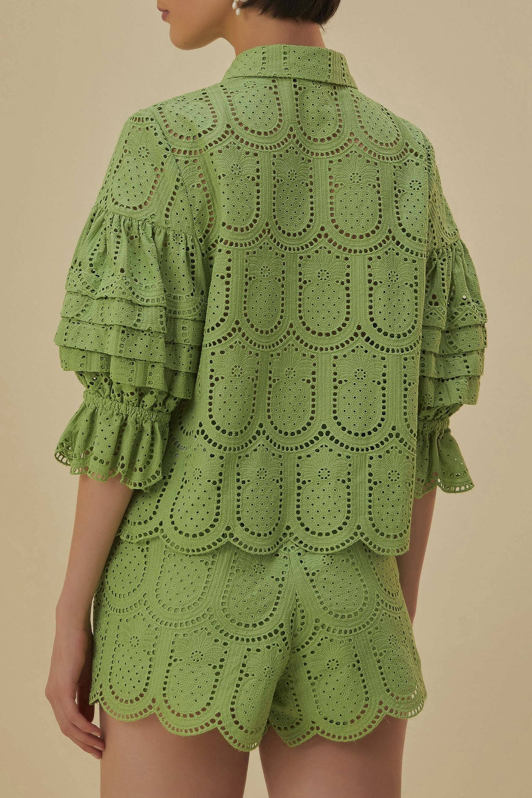 Blouse Ananas à œillets en coton - Vert