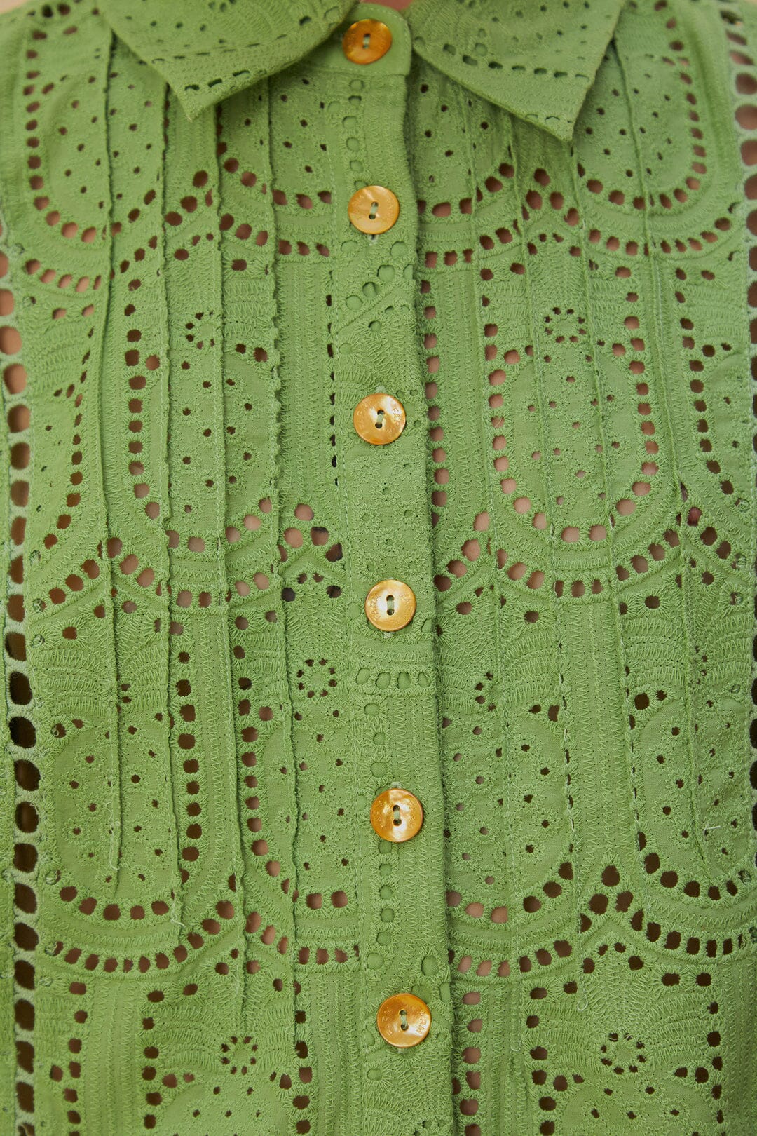 Blouse Ananas à œillets en coton - Vert
