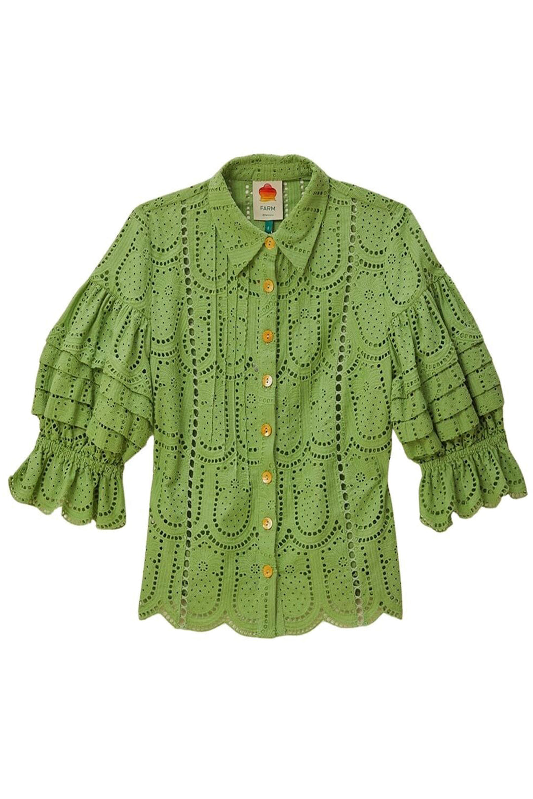 Blouse Ananas à œillets en coton - Vert