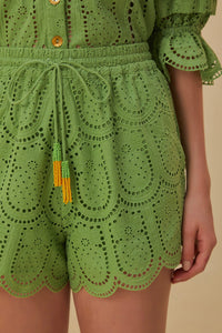 Short Ananas à œillets en coton - Vert