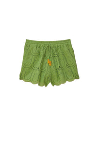 Short Ananas à œillets en coton - Vert