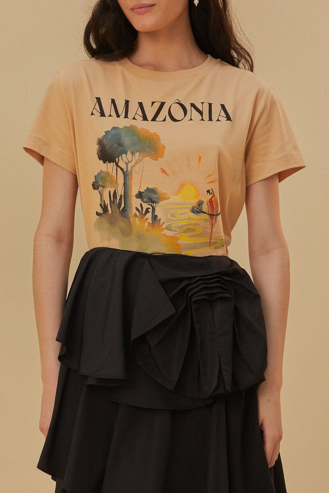 T-shirt coupe Amazonia en coton - Beige