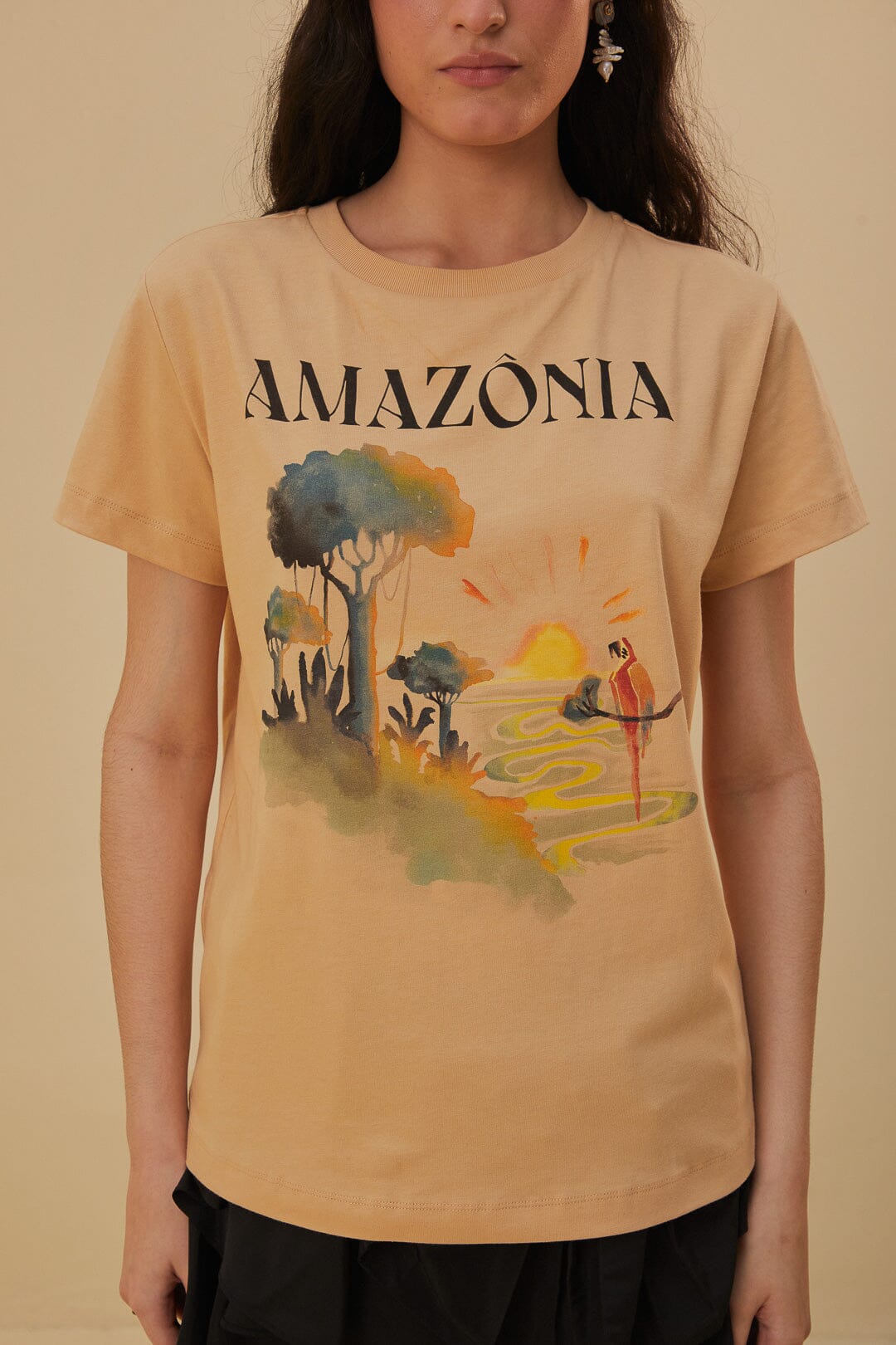 T-shirt coupe Amazonia en coton - Beige