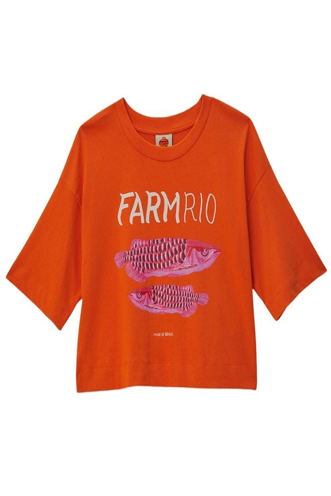 T-shirt Farmrio à coupe carrée en coton - Orange