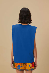 T-shirt Nature Lovers à carreaux en coton - Bleu