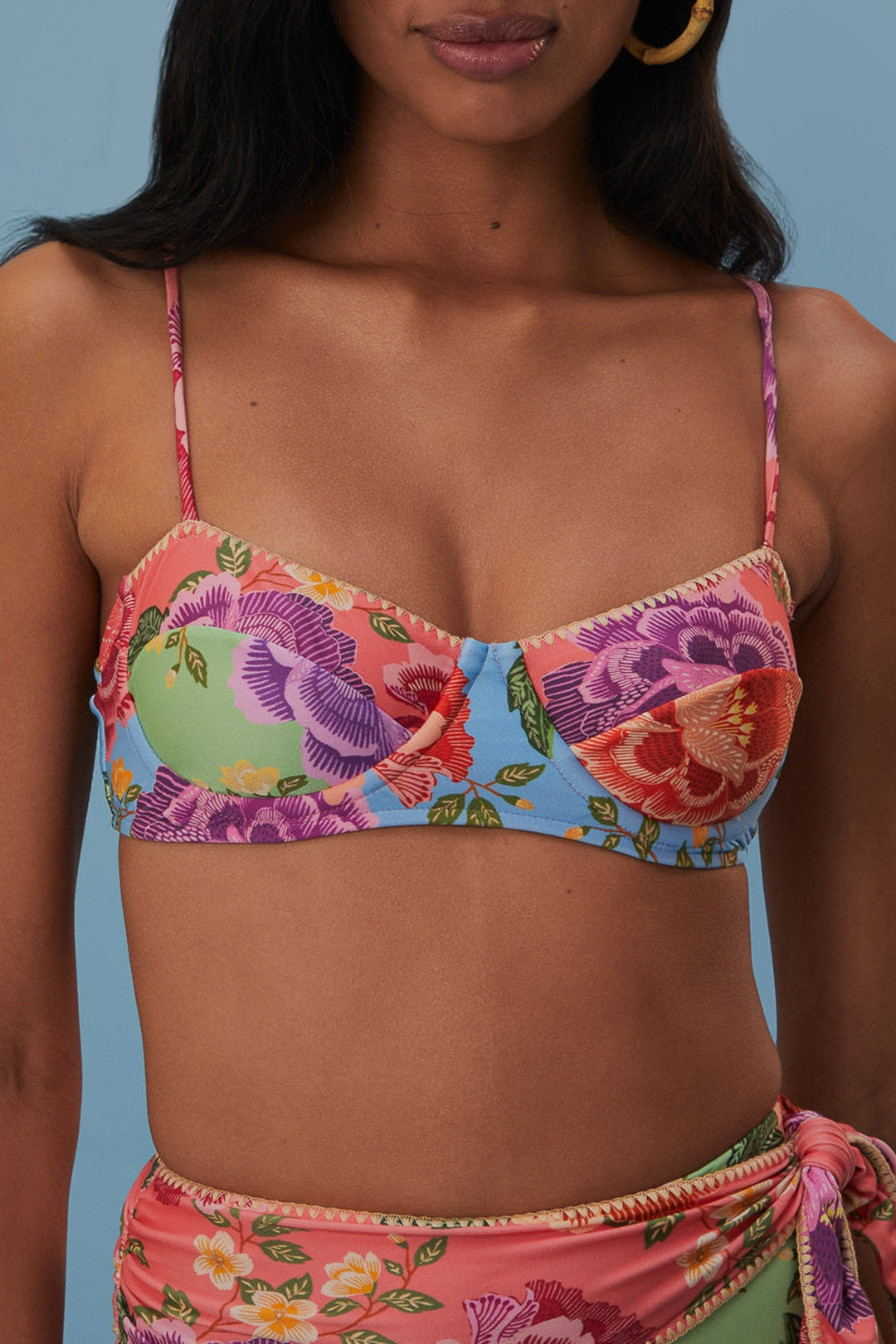 Haut de bikini Flower Scarves - Multicolore