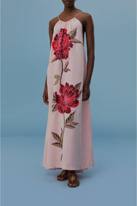 Robe de plage Les Rosiers en lin - Rose