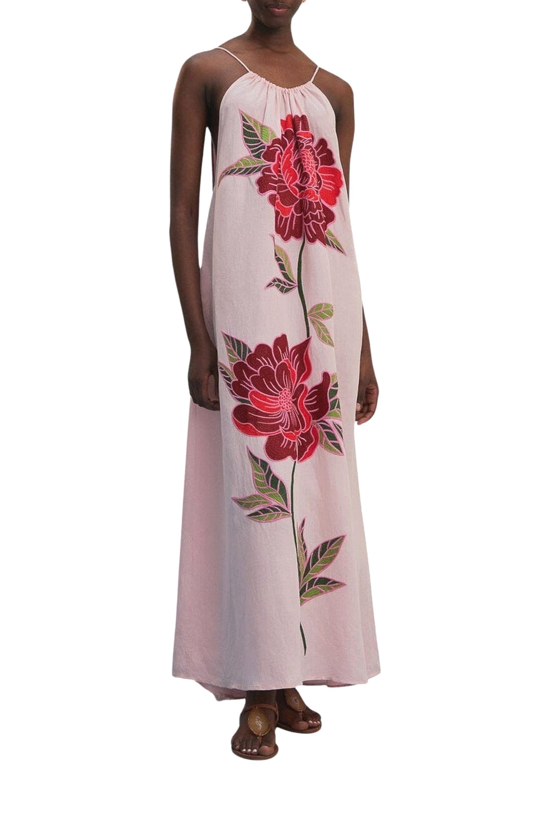 Robe de plage Les Rosiers en lin - Rose