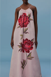 Robe de plage Les Rosiers en lin - Rose
