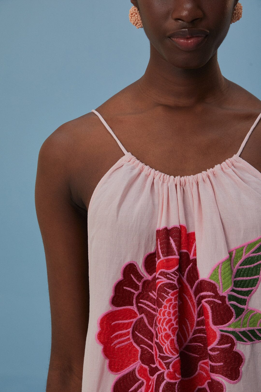 Robe de plage Les Rosiers en lin - Rose