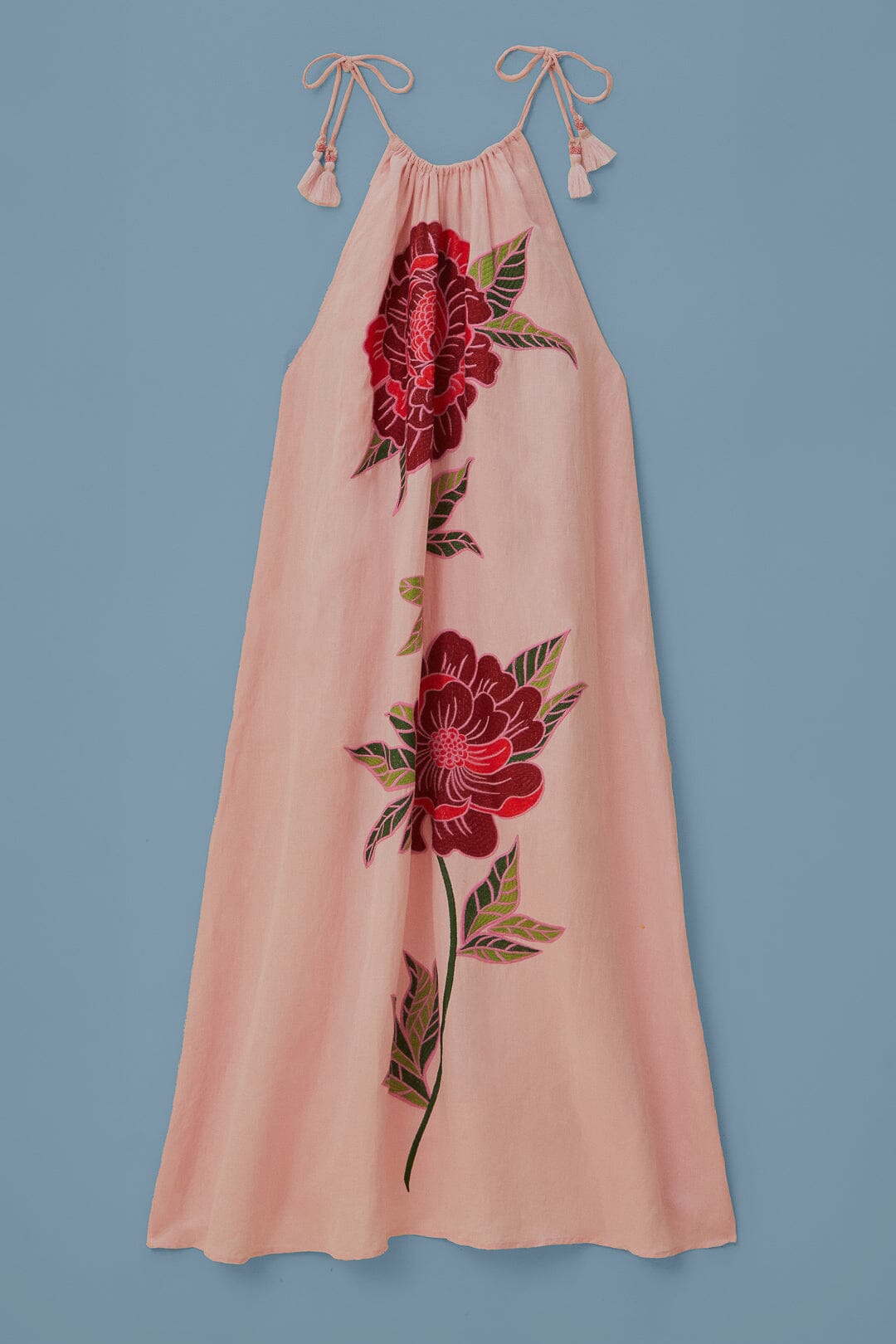 Robe de plage Les Rosiers en lin - Rose