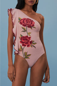 Maillot de bain une pièce Rosier - Rose