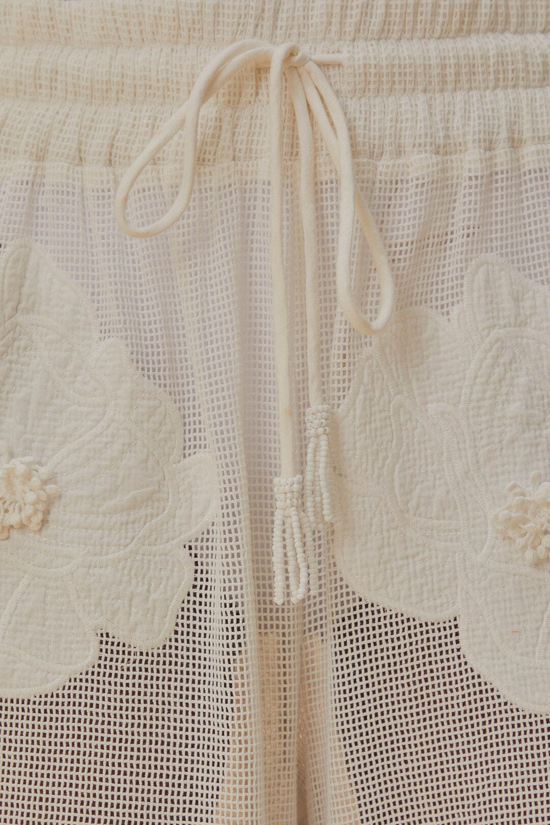 Pantalon à fleurs en coton - Blanc