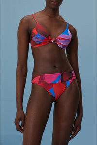 Bas de bikini Floral Aquarelle - Rouge