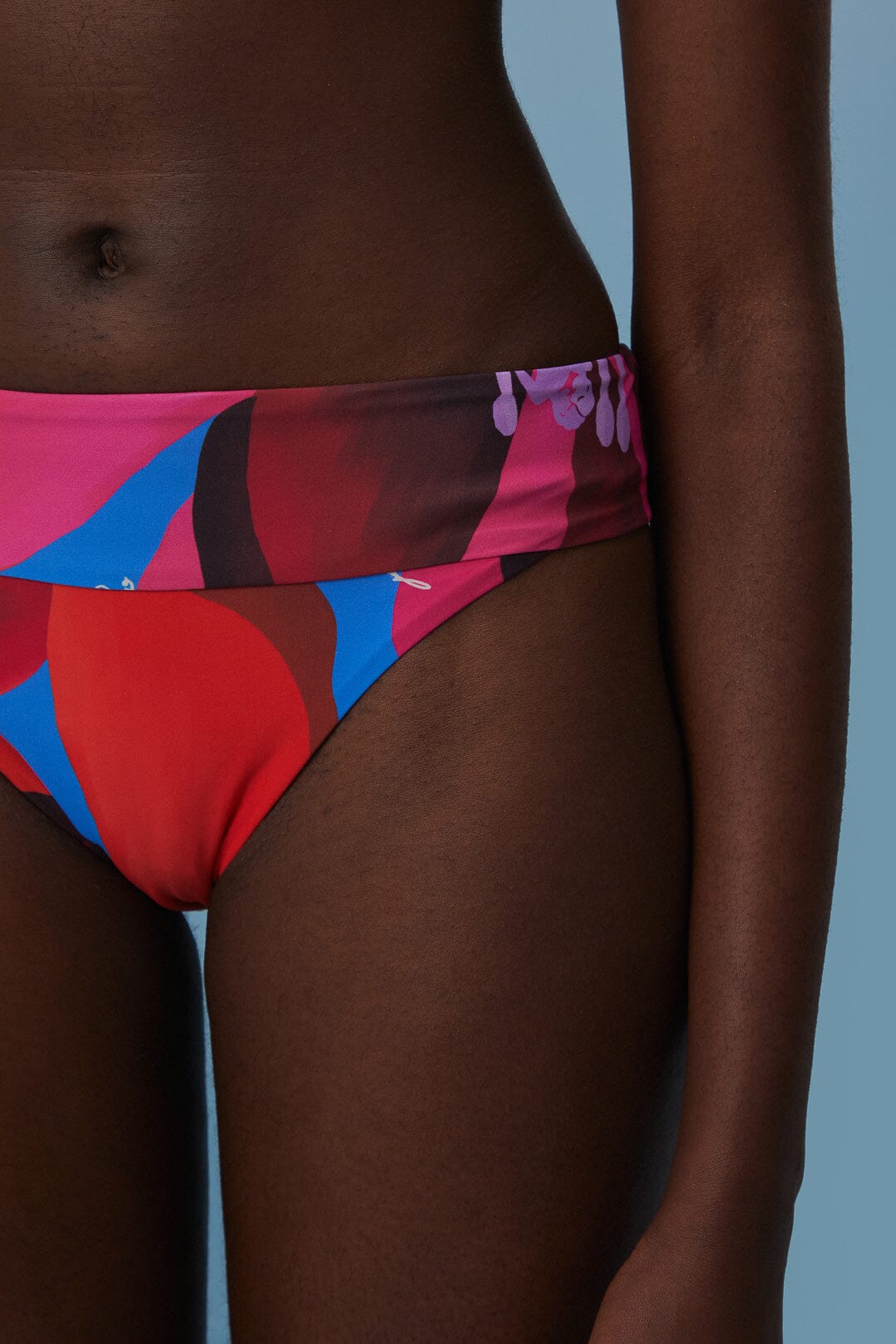 Bas de bikini Floral Aquarelle - Rouge