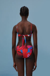 Bas de bikini Floral Aquarelle - Rouge