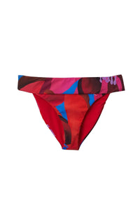 Bas de bikini Floral Aquarelle - Rouge