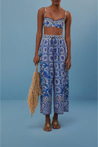 Pantalon Tile Dream en coton - Bleu