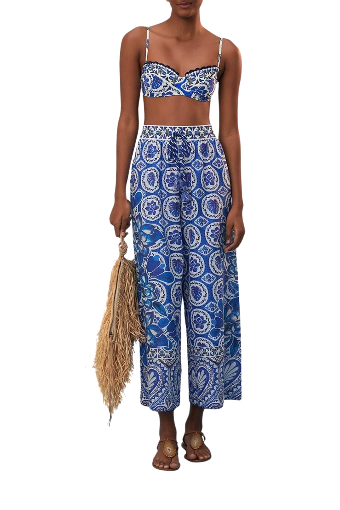 Pantalon Tile Dream en coton - Bleu