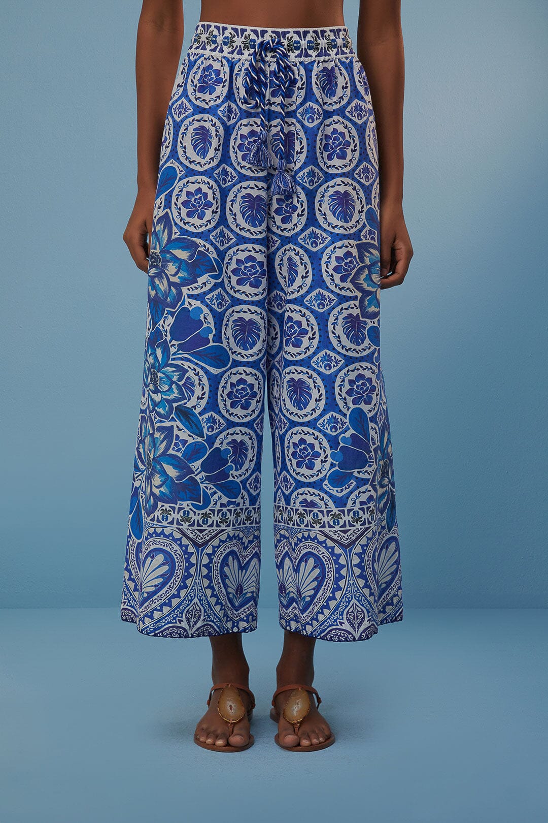 Pantalon Tile Dream en coton - Bleu